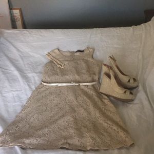 Delicate & Feminine Champagne Lace Dress